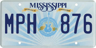 MS license plate MPH876