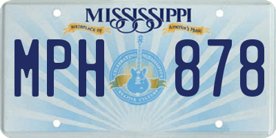 MS license plate MPH878