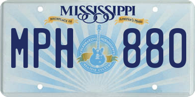 MS license plate MPH880