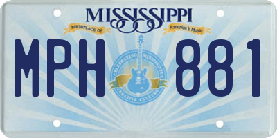 MS license plate MPH881