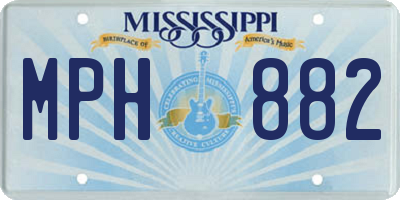 MS license plate MPH882