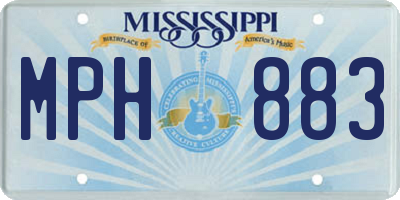 MS license plate MPH883