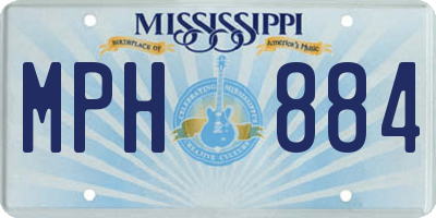 MS license plate MPH884
