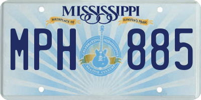MS license plate MPH885