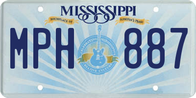 MS license plate MPH887