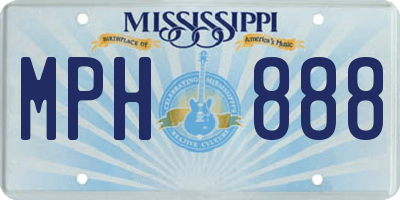 MS license plate MPH888
