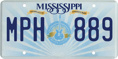 MS license plate MPH889