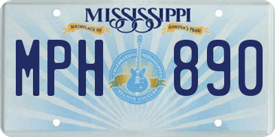 MS license plate MPH890