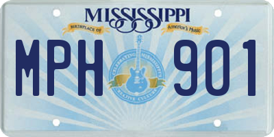 MS license plate MPH901