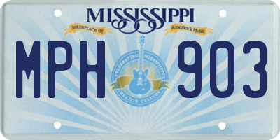 MS license plate MPH903