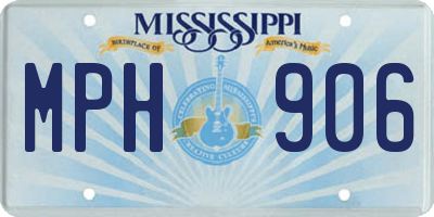 MS license plate MPH906