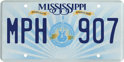 MS license plate MPH907