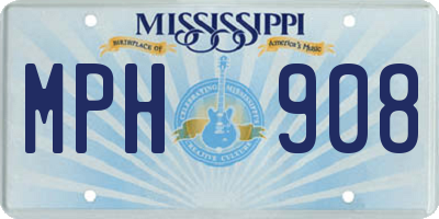 MS license plate MPH908