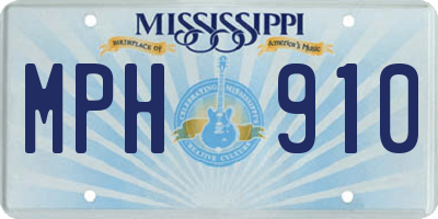 MS license plate MPH910