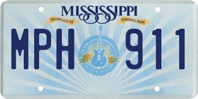 MS license plate MPH911