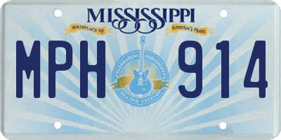 MS license plate MPH914