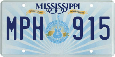 MS license plate MPH915
