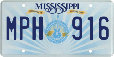 MS license plate MPH916