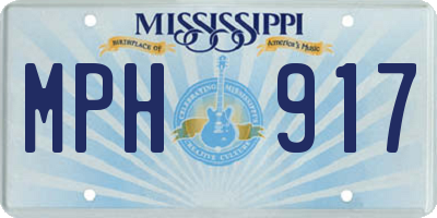 MS license plate MPH917