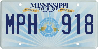 MS license plate MPH918