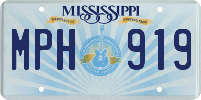 MS license plate MPH919