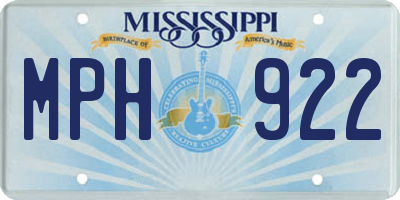 MS license plate MPH922