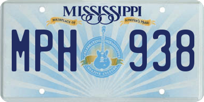 MS license plate MPH938