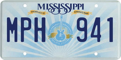 MS license plate MPH941