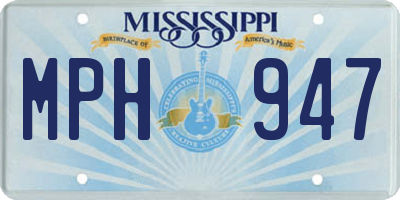 MS license plate MPH947