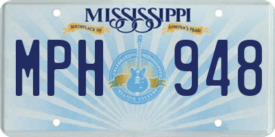 MS license plate MPH948