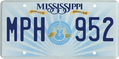 MS license plate MPH952