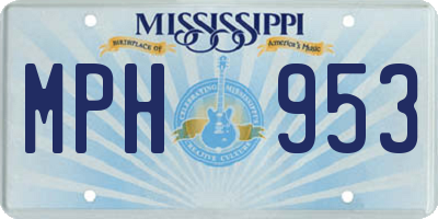 MS license plate MPH953
