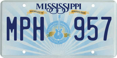 MS license plate MPH957