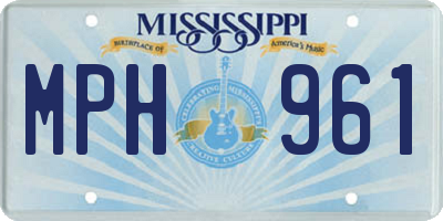 MS license plate MPH961