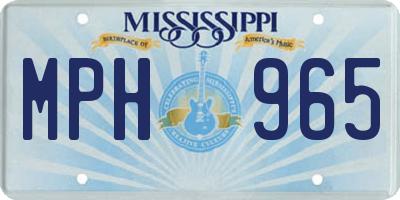 MS license plate MPH965