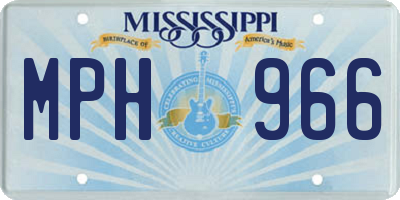 MS license plate MPH966