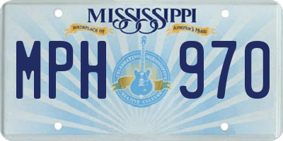 MS license plate MPH970