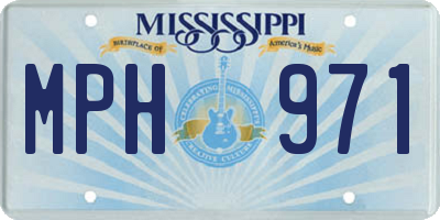 MS license plate MPH971