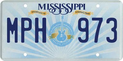 MS license plate MPH973