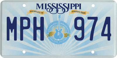 MS license plate MPH974