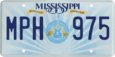 MS license plate MPH975