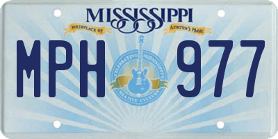 MS license plate MPH977