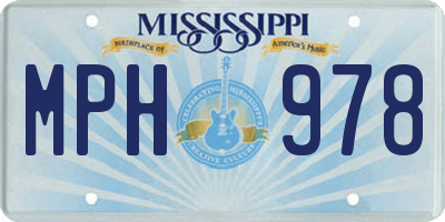MS license plate MPH978