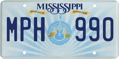 MS license plate MPH990