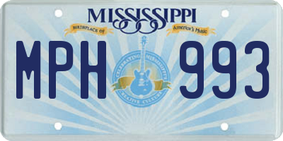 MS license plate MPH993
