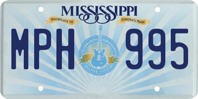 MS license plate MPH995