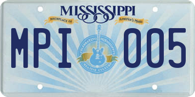 MS license plate MPI005