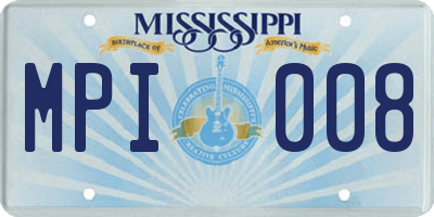 MS license plate MPI008