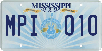 MS license plate MPI010