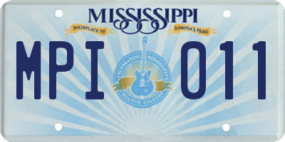 MS license plate MPI011